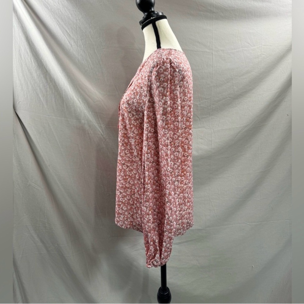 Boho Floral V-Neck Long Sleeve Blouse - Picture 8 of 9